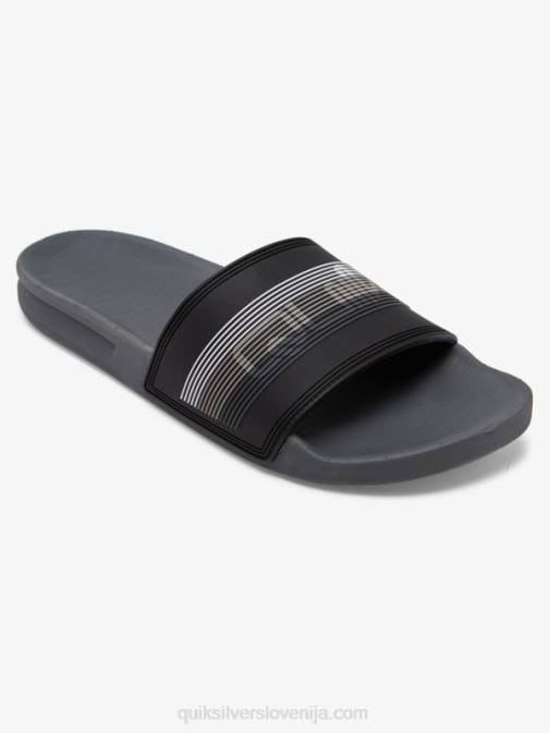 Quiksilver PJ4H690 moški črna/siva rivi drsni sandali slide wordmark