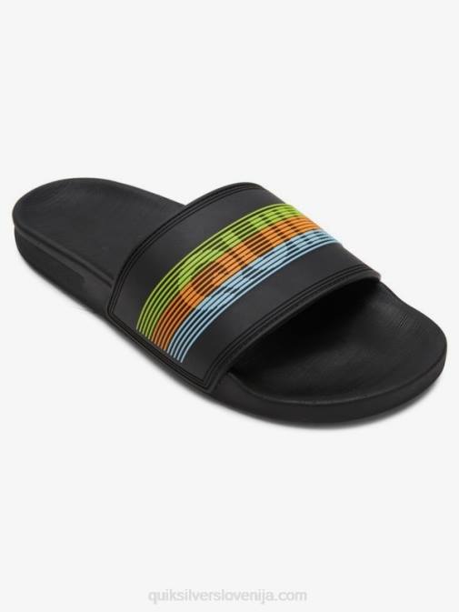 Quiksilver PJ4H693 moški črna/oranžna/modra rivi drsni sandali slide wordmark