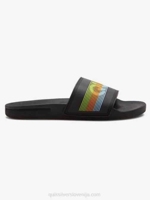 Quiksilver PJ4H693 moški črna/oranžna/modra rivi drsni sandali slide wordmark