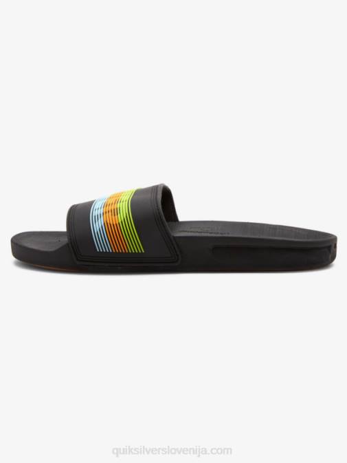 Quiksilver PJ4H693 moški črna/oranžna/modra rivi drsni sandali slide wordmark