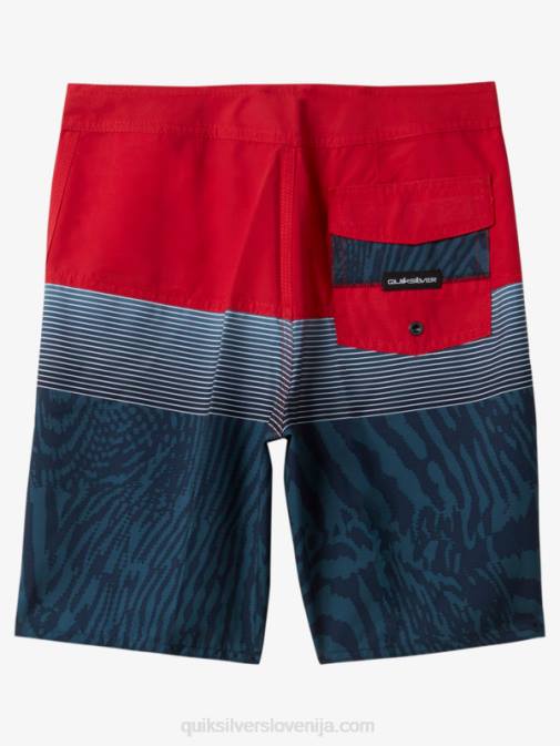 Quiksilver PJ4H1904 fantje rdeča z visokim tveganjem 8-16 vsakodnevna plošča 17 kratke hlače
