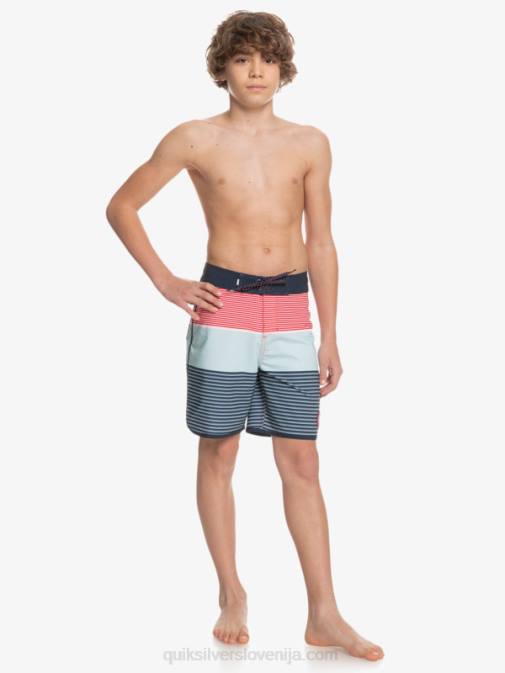 Quiksilver PJ4H2272 fantje rdeča z visokim tveganjem 8-16 surfsilk tijuana yth 17 kratke hlače za desko