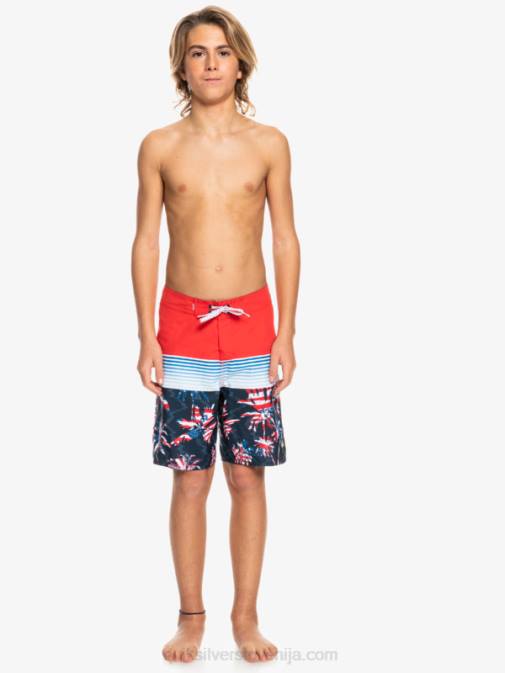 Quiksilver PJ4H2276 fantje rdeča z visokim tveganjem 8-16 vsakodnevna plošča yth 17 boardshort