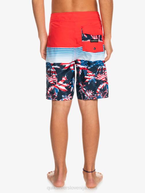Quiksilver PJ4H2276 fantje rdeča z visokim tveganjem 8-16 vsakodnevna plošča yth 17 boardshort