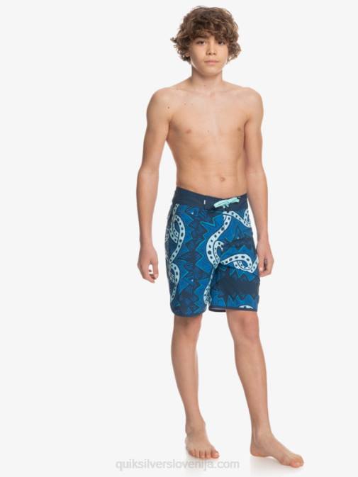 Quiksilver PJ4H2328 fantje insignija modra 8-16 surfsilk throwback 17 kratke hlače za desko