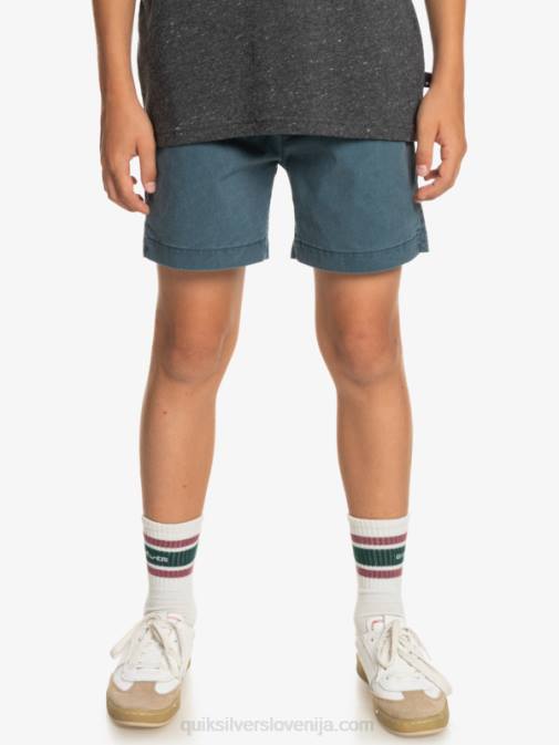 Quiksilver PJ4H2081 fantje polnočna mornarica Kratke hlače z elastiko v pasu 8-16 taxer 15