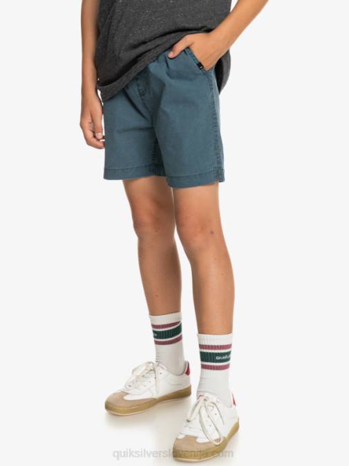 Quiksilver PJ4H2081 fantje polnočna mornarica Kratke hlače z elastiko v pasu 8-16 taxer 15
