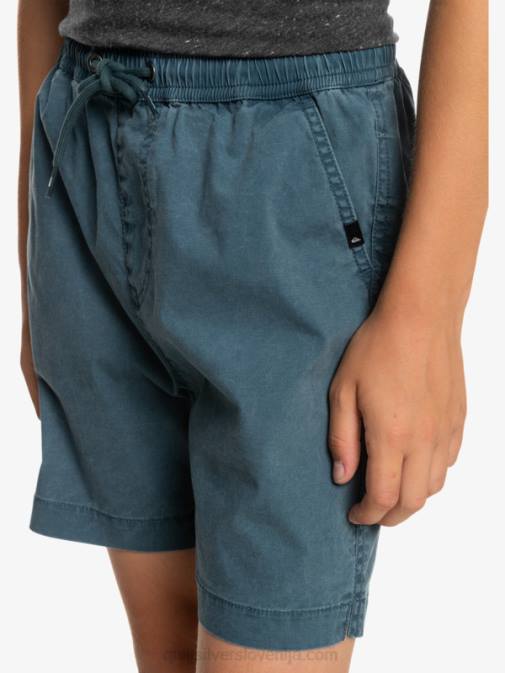 Quiksilver PJ4H2081 fantje polnočna mornarica Kratke hlače z elastiko v pasu 8-16 taxer 15
