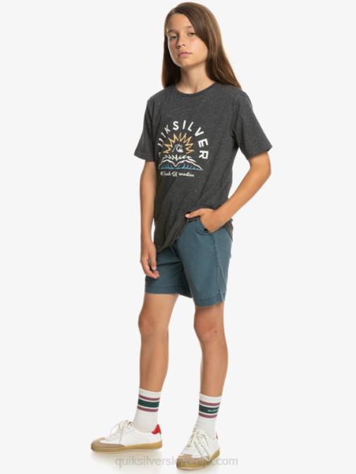 Quiksilver PJ4H2081 fantje polnočna mornarica Kratke hlače z elastiko v pasu 8-16 taxer 15