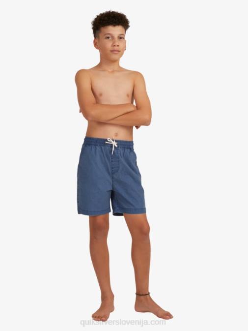 Quiksilver PJ4H2083 fantje insignija modra Kratke hlače z elastiko v pasu 8-16 taxer 15