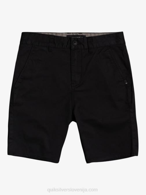 Quiksilver PJ4H2109 fantje Črna 8-16 nove raztegljive kratke hlače chino union za vsak dan