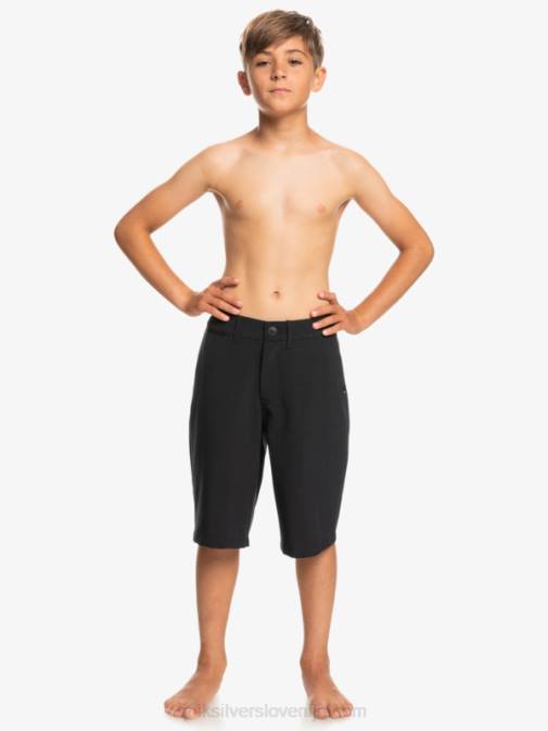 Quiksilver PJ4H2237 fantje Črna 8-16 sindikalne dvoživke 19 hibridne kratke hlače