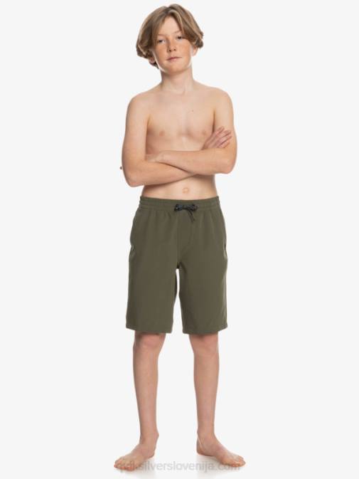 Quiksilver PJ4H2255 fantje grozdni list 8-16 oceanske elastične kratke hlače amph yth 18 hybrid