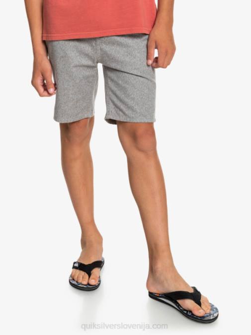 Quiksilver PJ4H2286 fantje svetlo sivo resje 8-16 kratke hlače chino za vsak dan 17