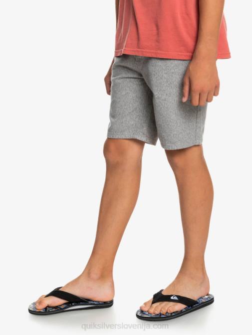 Quiksilver PJ4H2286 fantje svetlo sivo resje 8-16 kratke hlače chino za vsak dan 17