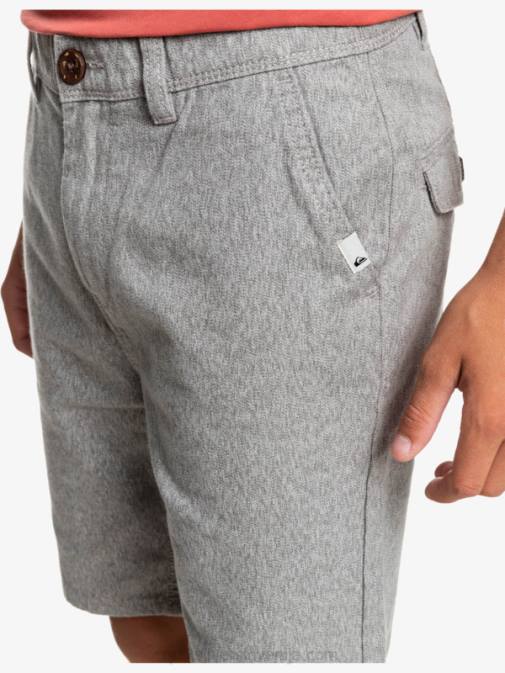 Quiksilver PJ4H2286 fantje svetlo sivo resje 8-16 kratke hlače chino za vsak dan 17