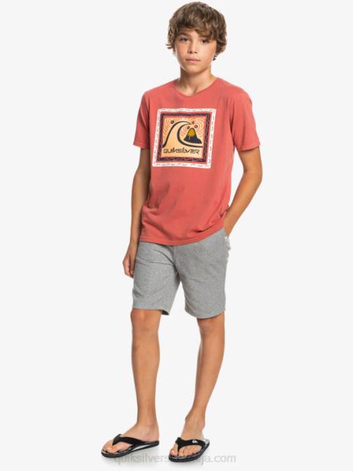 Quiksilver PJ4H2286 fantje svetlo sivo resje 8-16 kratke hlače chino za vsak dan 17