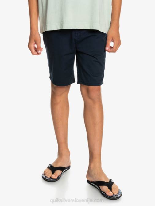 Quiksilver PJ4H2289 fantje mornarsko modri blazer 8-16 kratke hlače chino za vsak dan 17