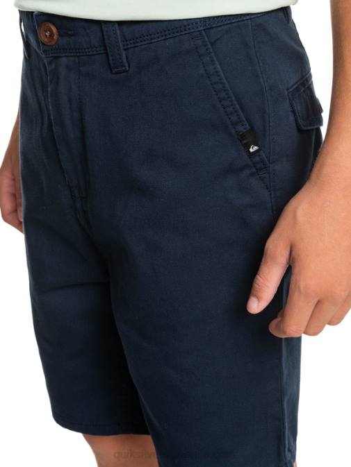 Quiksilver PJ4H2289 fantje mornarsko modri blazer 8-16 kratke hlače chino za vsak dan 17