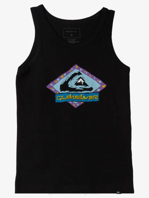 Quiksilver PJ4H2263 fantje Črna Majica brez rokavov 2-7 z elegantnim okvirjem