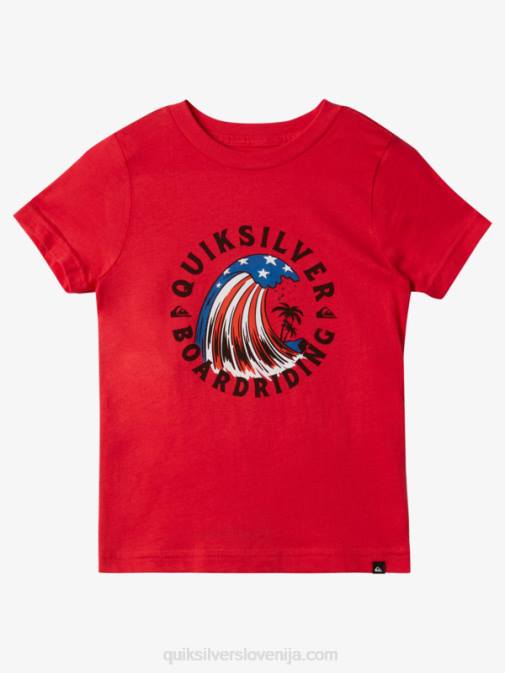 Quiksilver PJ4H1930 fantje rdeča z visokim tveganjem Majica s kratkimi rokavi 2-7 home of the wave