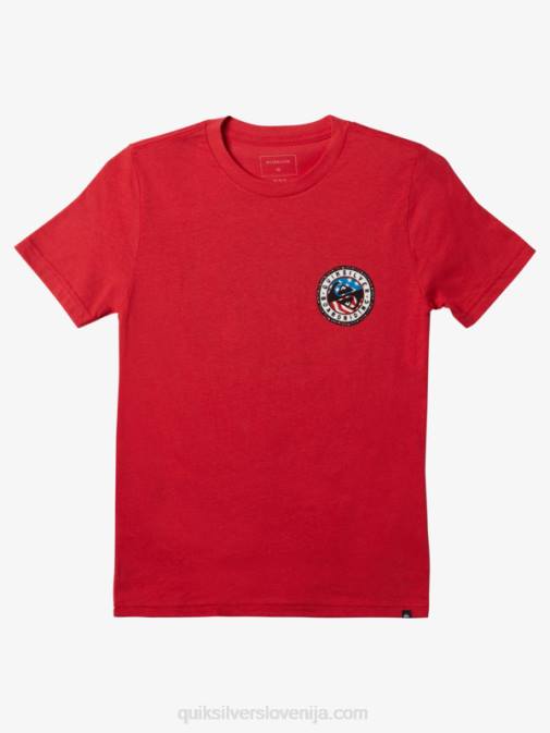 Quiksilver PJ4H1942 fantje rdeča z visokim tveganjem Poletna zabavna majica 8-16
