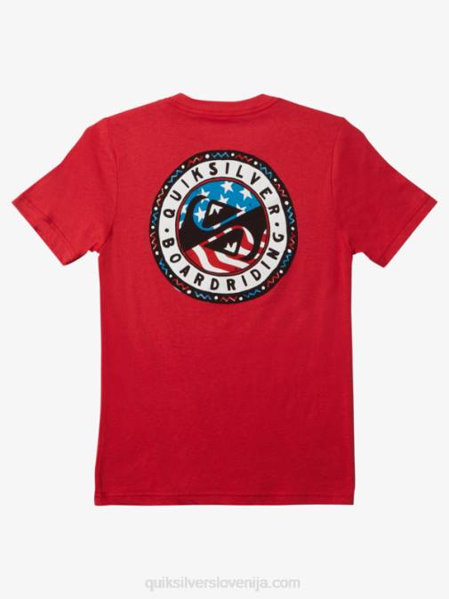 Quiksilver PJ4H1942 fantje rdeča z visokim tveganjem Poletna zabavna majica 8-16