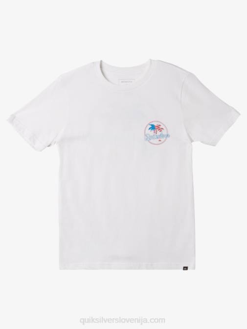 Quiksilver PJ4H1956 fantje bela Majica s kratkimi rokavi v obliki palme 8-16
