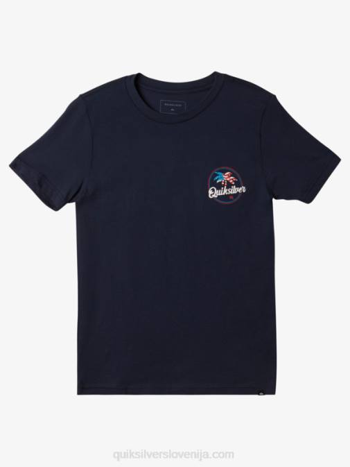 Quiksilver PJ4H1957 fantje mornarsko modri blazer Majica s kratkimi rokavi v obliki palme 8-16