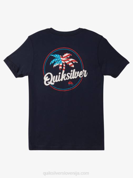 Quiksilver PJ4H1957 fantje mornarsko modri blazer Majica s kratkimi rokavi v obliki palme 8-16