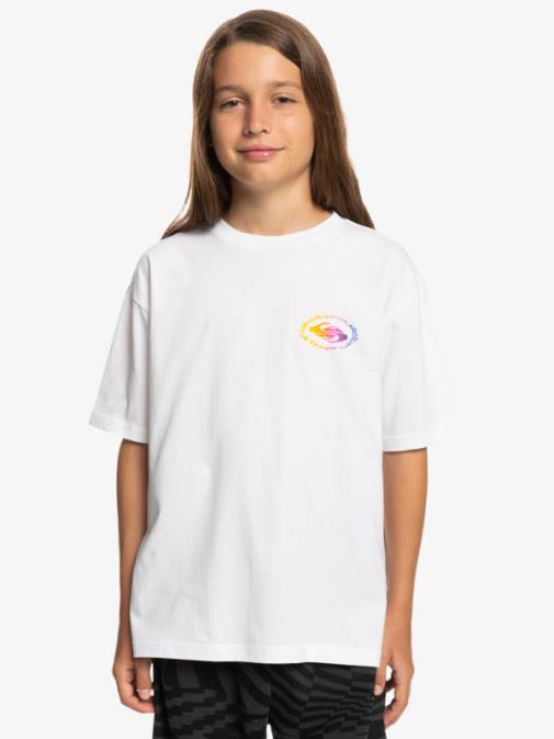 Quiksilver PJ4H1967 fantje bela Majica z radikalno zastavo 8-16