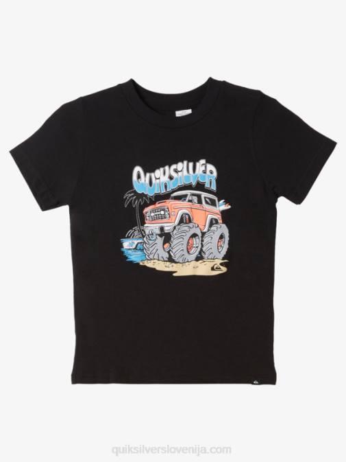 Quiksilver PJ4H1974 fantje Črna 2-7 dvojno parkirana majica s kratkimi rokavi