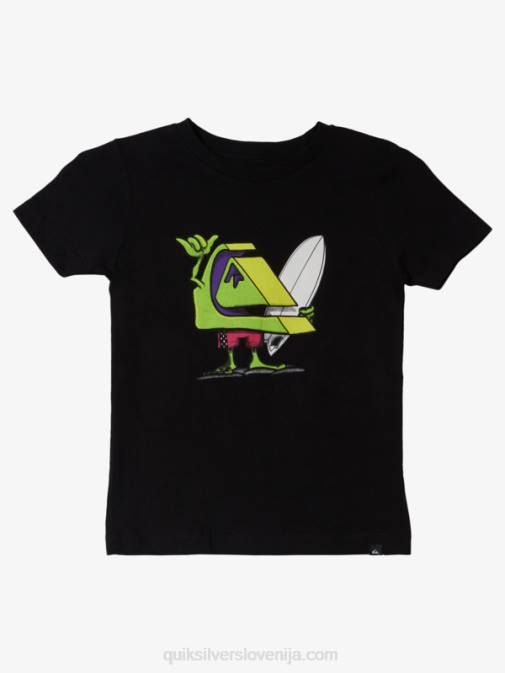 Quiksilver PJ4H2159 fantje Črna 2-7 majica s prijateljem na deskanju