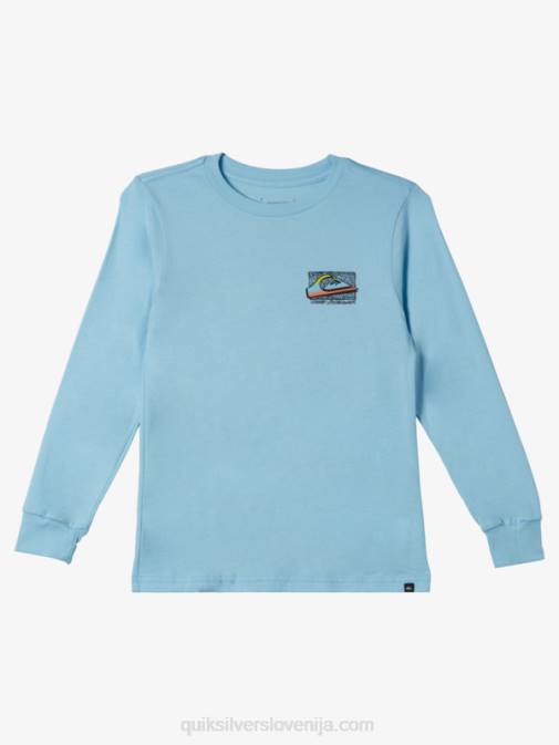 Quiksilver PJ4H2193 fantje modro nebo 8-16 retro fade majica s kratkimi rokavi