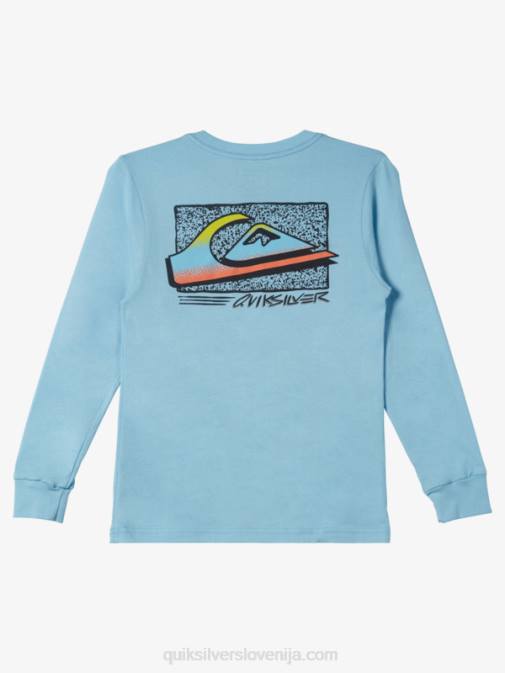 Quiksilver PJ4H2193 fantje modro nebo 8-16 retro fade majica s kratkimi rokavi