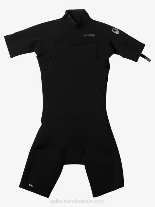 Quiksilver PJ4H2040 fantje Črna 8-16 2/2 mm spomladanska obleka s kratkimi rokavi in ​​zadrgo za vsakodnevno uporabo