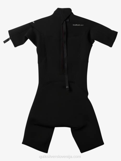 Quiksilver PJ4H2040 fantje Črna 8-16 2/2 mm spomladanska obleka s kratkimi rokavi in ​​zadrgo za vsakodnevno uporabo