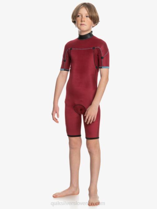 Quiksilver PJ4H2041 fantje črna/provincialno modra 8-16 2/2 mm spomladanska obleka s kratkimi rokavi in ​​zadrgo za vsakodnevno uporabo