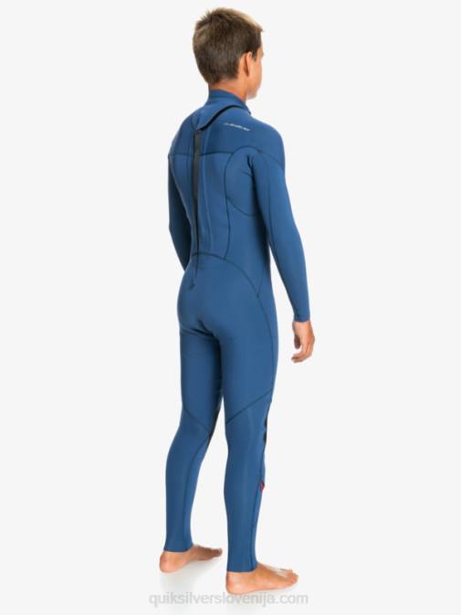 Quiksilver PJ4H2189 fantje insignija modra 8-16 4/3mm seje l/sl fullsuit