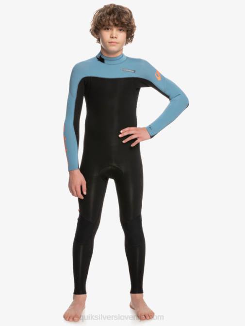 Quiksilver PJ4H2223 fantje črna/provincialno modra 8-16 3/2 mm neoprenska obleka z zadrgo za vsakodnevne seje