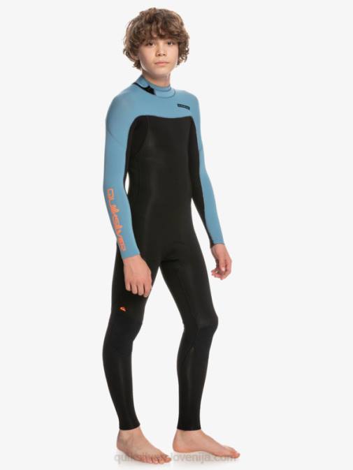 Quiksilver PJ4H2223 fantje črna/provincialno modra 8-16 3/2 mm neoprenska obleka z zadrgo za vsakodnevne seje