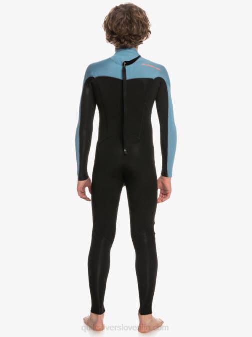 Quiksilver PJ4H2223 fantje črna/provincialno modra 8-16 3/2 mm neoprenska obleka z zadrgo za vsakodnevne seje