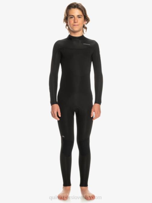 Quiksilver PJ4H2224 fantje Črna 8-16 3/2 mm neoprenska obleka z zadrgo za vsakodnevne seje