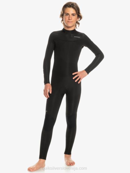 Quiksilver PJ4H2224 fantje Črna 8-16 3/2 mm neoprenska obleka z zadrgo za vsakodnevne seje