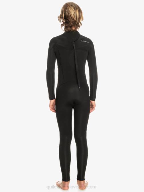 Quiksilver PJ4H2224 fantje Črna 8-16 3/2 mm neoprenska obleka z zadrgo za vsakodnevne seje