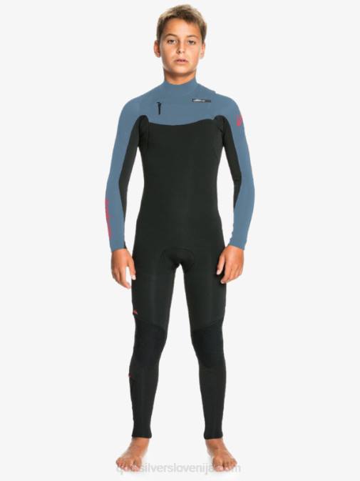 Quiksilver PJ4H2226 fantje črna/provincialno modra 8-16 4/3 vsakodnevne neoprenske obleke z zadrgo