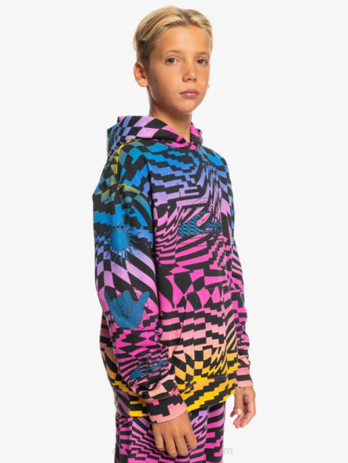Quiksilver PJ4H2051 fantje roza glo radikalni časi 231 8-16 radikalno krat prevelik pulover s kapuco