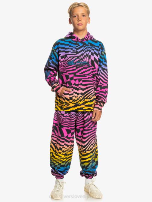Quiksilver PJ4H2051 fantje roza glo radikalni časi 231 8-16 radikalno krat prevelik pulover s kapuco