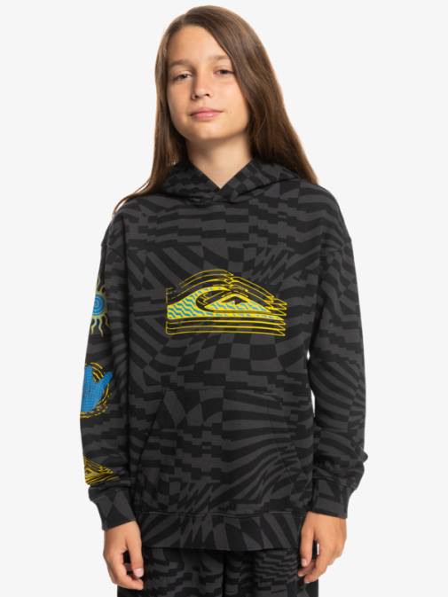 Quiksilver PJ4H2052 fantje čas črnega radikala 231 8-16 radikalno krat prevelik pulover s kapuco