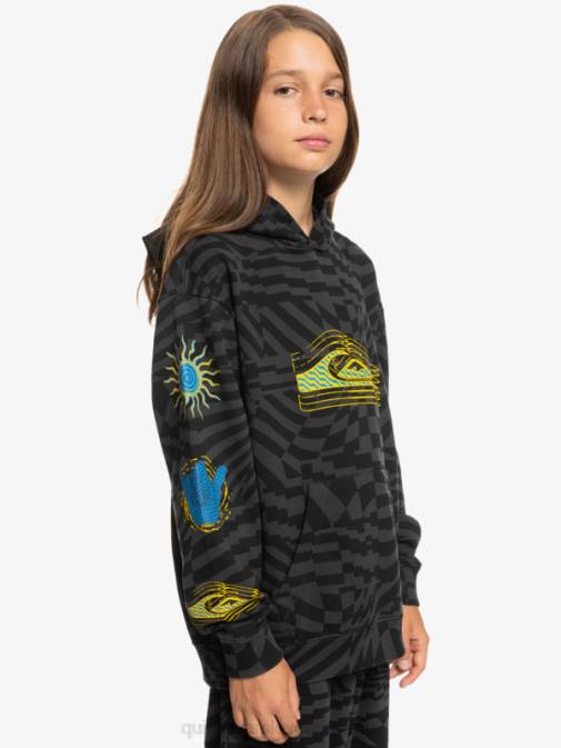 Quiksilver PJ4H2052 fantje čas črnega radikala 231 8-16 radikalno krat prevelik pulover s kapuco